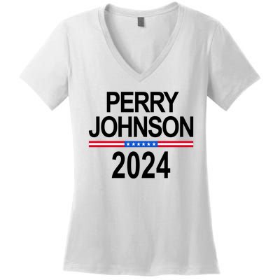 Perry Johnson 2024 Election Women's V-Neck T-Shirt