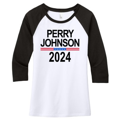 Perry Johnson 2024 Election Women's Tri-Blend 3/4-Sleeve Raglan Shirt