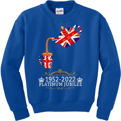 Platinum Jubilee 2022 Union Jack For Kids & Jubilee Teapot Kids Sweatshirt