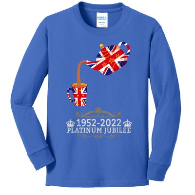 Platinum Jubilee 2022 Union Jack For Kids & Jubilee Teapot Kids Long Sleeve Shirt