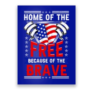 Patriotic July 4th Home Of The Free Because Of The Brave Gift Poster