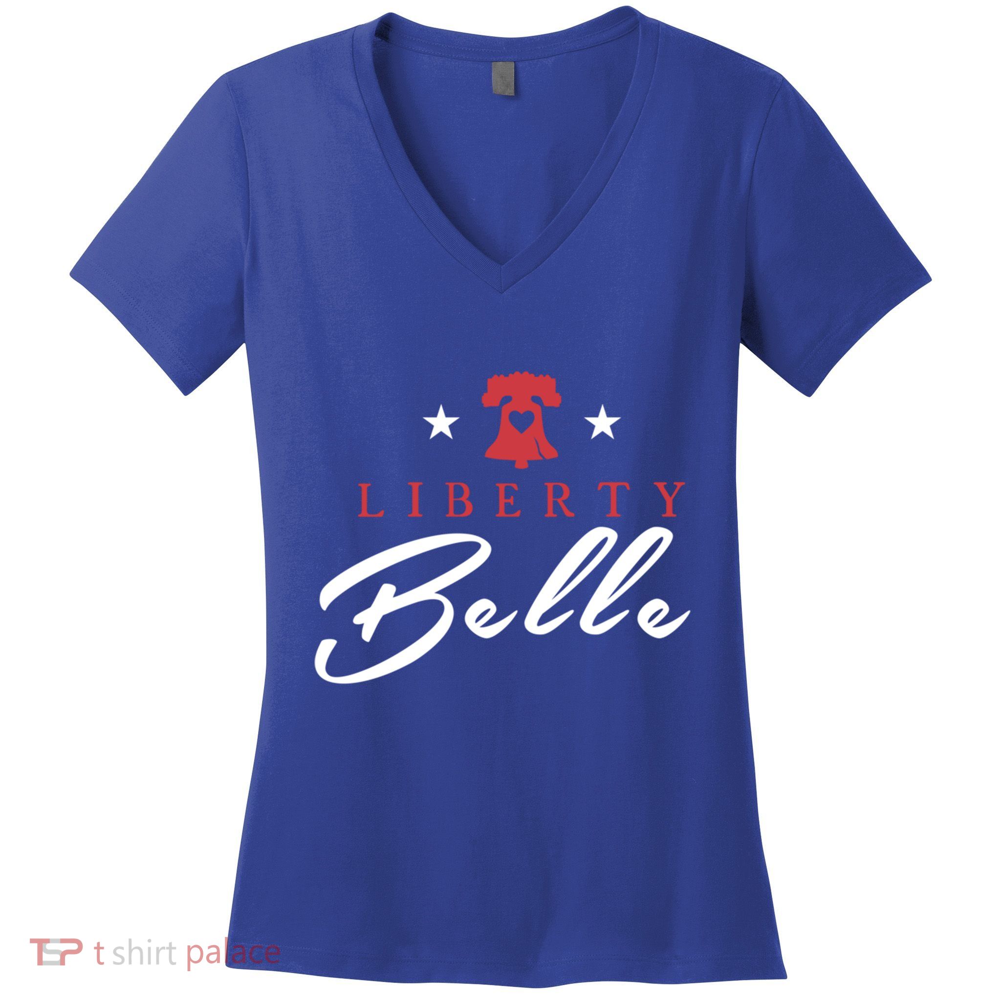Patriotic July 4th Independence Day Liberty Belle Usa Party Gift Women's V-Neck T-Shirt