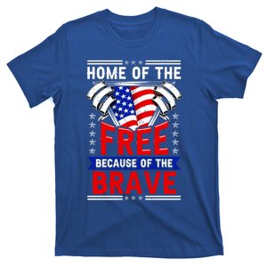 Patriotic July 4th Home Of The Free Because Of The Brave Cool Gift T-Shirt