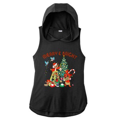 Princess Jaq And Gus Christmas Tree Lights Ladies PosiCharge Tri-Blend Wicking Draft Hoodie Tank