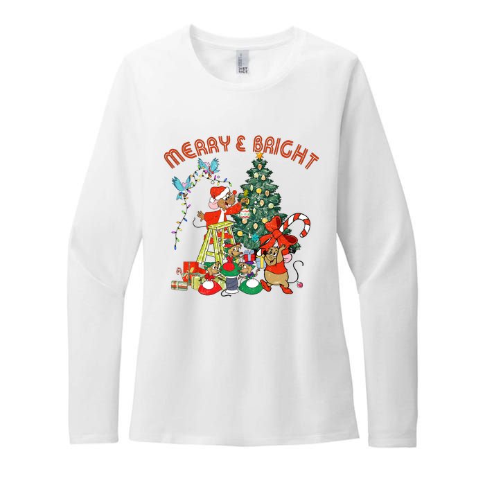 Princess Jaq And Gus Christmas Tree Lights Womens CVC Long Sleeve Shirt