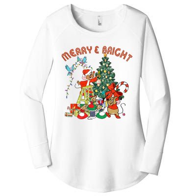 Princess Jaq And Gus Christmas Tree Lights Women's Perfect Tri Tunic Long Sleeve Shirt