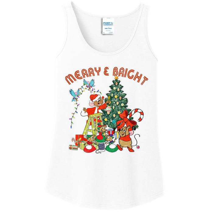 Princess Jaq And Gus Christmas Tree Lights Ladies Essential Tank