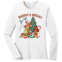 Princess Jaq And Gus Christmas Tree Lights Ladies Long Sleeve Shirt