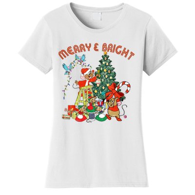 Princess Jaq And Gus Christmas Tree Lights Women's T-Shirt