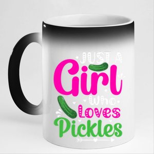 Pickle Just A Who Loves Pickles Vegan Gift 11oz Black Color Changing Mug