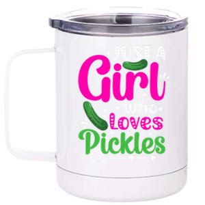 Pickle Just A Who Loves Pickles Vegan Gift 12 oz Stainless Steel Tumbler Cup