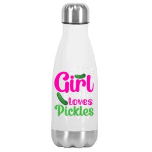 Pickle Just A Who Loves Pickles Vegan Gift Stainless Steel Insulated Water Bottle