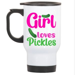 Pickle Just A Who Loves Pickles Vegan Gift Stainless Steel Travel Mug