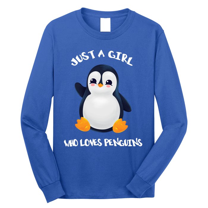 Penguin Just A Who Loves Penguins Gift Long Sleeve Shirt