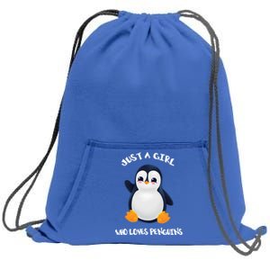 Penguin Just A Who Loves Penguins Gift Sweatshirt Cinch Pack Bag