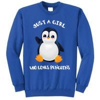 Penguin Just A Who Loves Penguins Gift Tall Sweatshirt