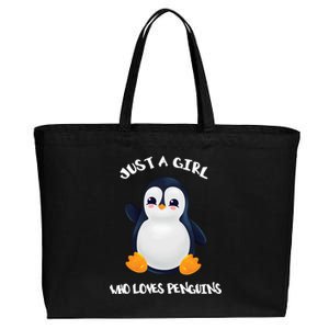 Penguin Just A Who Loves Penguins Gift Cotton Canvas Jumbo Tote