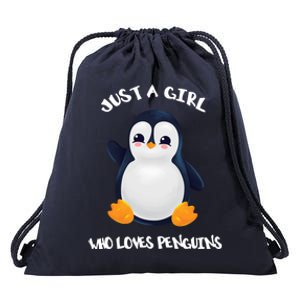 Penguin Just A Who Loves Penguins Gift Drawstring Bag