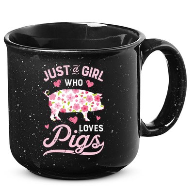 Pig Just A Girl Who Loves Pigs Women Farmer Farm Flower 15oz Campfire Ceramic Mug