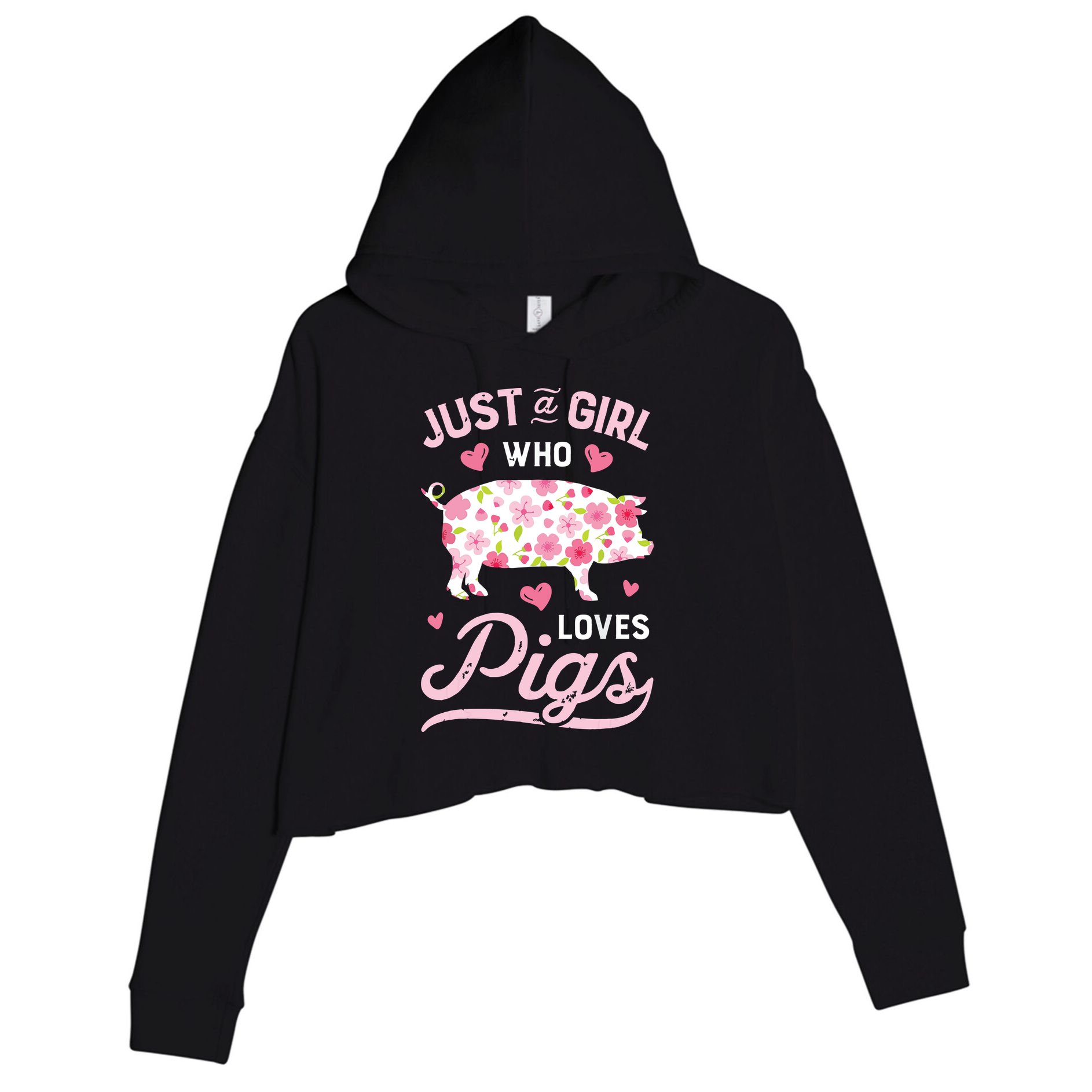 Pig Just A Girl Who Loves Pigs Women Farmer Farm Flower Crop Fleece Hoodie