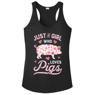 Pig Just A Girl Who Loves Pigs Women Farmer Farm Flower Ladies PosiCharge Competitor Racerback Tank