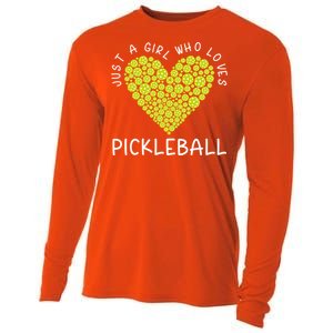 Pickleball Just A Who Loves Pickleball Funny Gift Cooling Performance Long Sleeve Crew