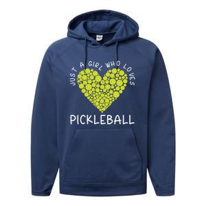 Pickleball Just A Who Loves Pickleball Funny Gift Performance Fleece Hoodie