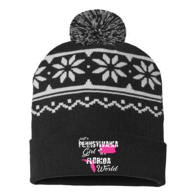 Pennsylvania Just A Pennsylvania Girl In A Florida USA-Made Snowflake Beanie