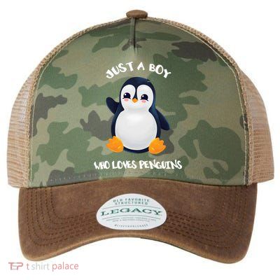 Penguin Just A Boy Who Loves Penguins Gift Legacy Tie Dye Trucker Hat