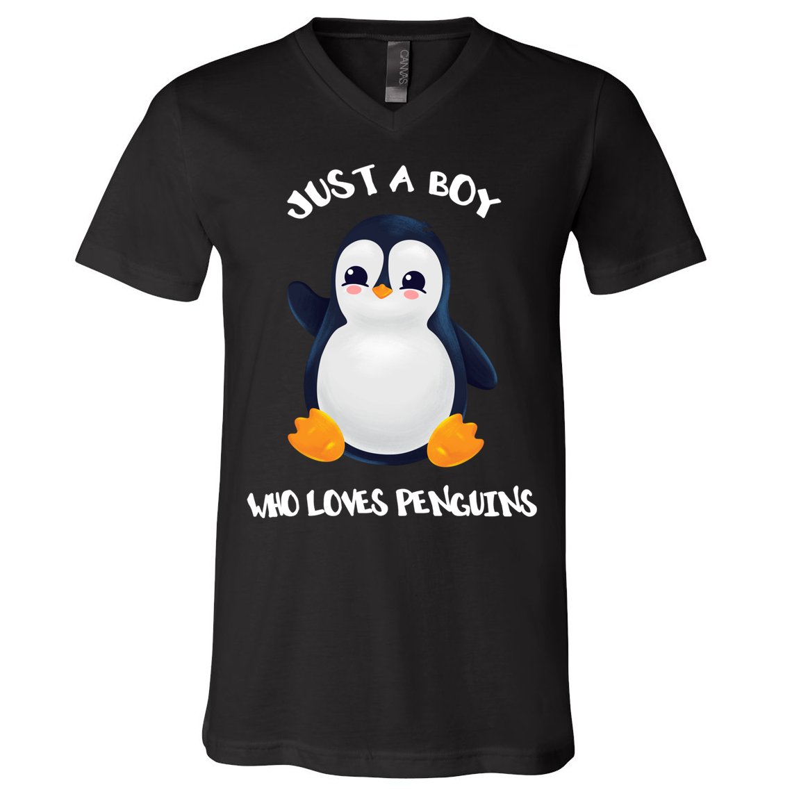 Penguin Just A Boy Who Loves Penguins Gift V-Neck T-Shirt