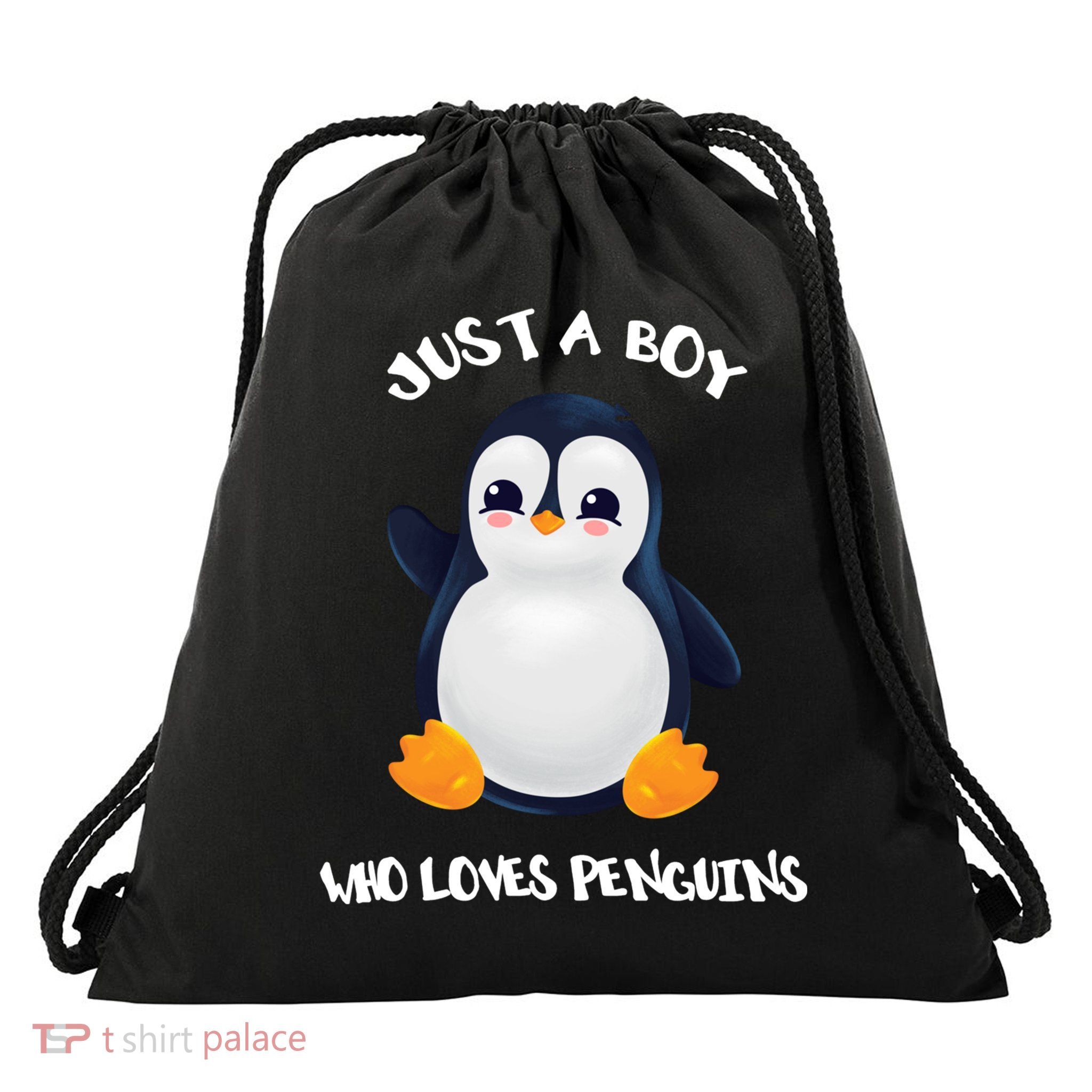Penguin Just A Boy Who Loves Penguins Gift Drawstring Bag