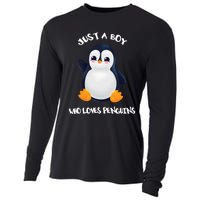 Penguin Just A Boy Who Loves Penguins Gift Cooling Performance Long Sleeve Crew