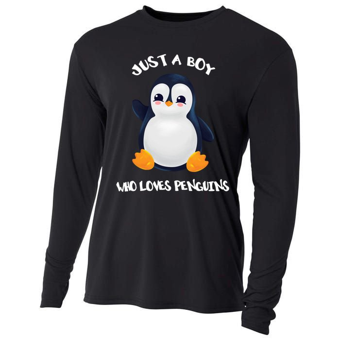 Penguin Just A Boy Who Loves Penguins Gift Cooling Performance Long Sleeve Crew