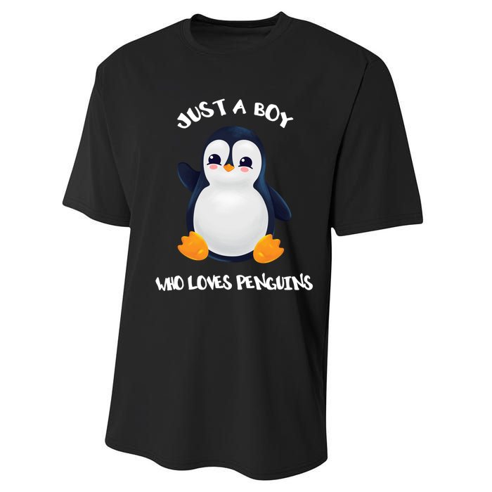 Penguin Just A Boy Who Loves Penguins Gift Performance Sprint T-Shirt