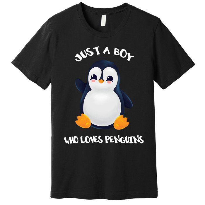 Penguin Just A Boy Who Loves Penguins Gift Premium T-Shirt