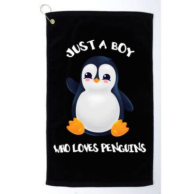 Penguin Just A Boy Who Loves Penguins Gift Golf Towel