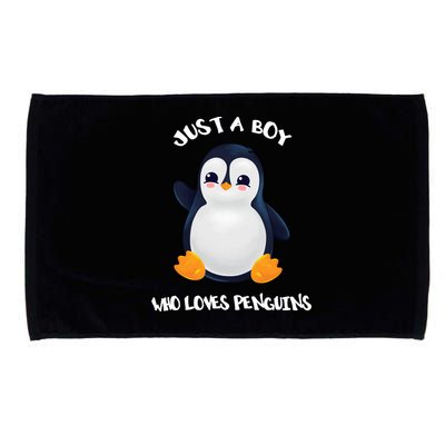 Penguin Just A Boy Who Loves Penguins Gift Microfiber Hand Towel