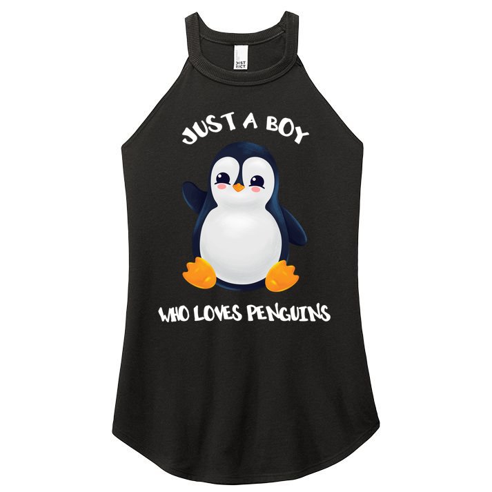 Penguin Just A Boy Who Loves Penguins Gift Women's Perfect Tri Rocker Tank