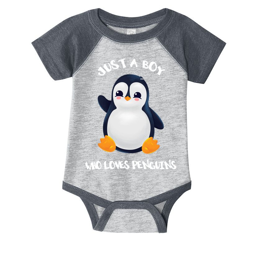 Penguin Just A Boy Who Loves Penguins Gift Infant Baby Jersey Bodysuit