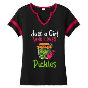 Pickles Just A Girl Who Loves Pickles Canning Ladies Halftime Notch Neck Tee