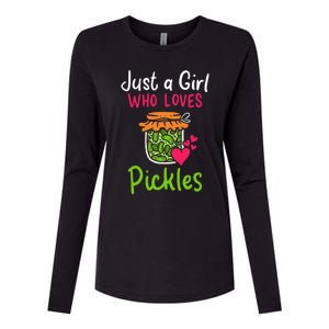 Pickles Just A Girl Who Loves Pickles Canning Womens Cotton Relaxed Long Sleeve T-Shirt