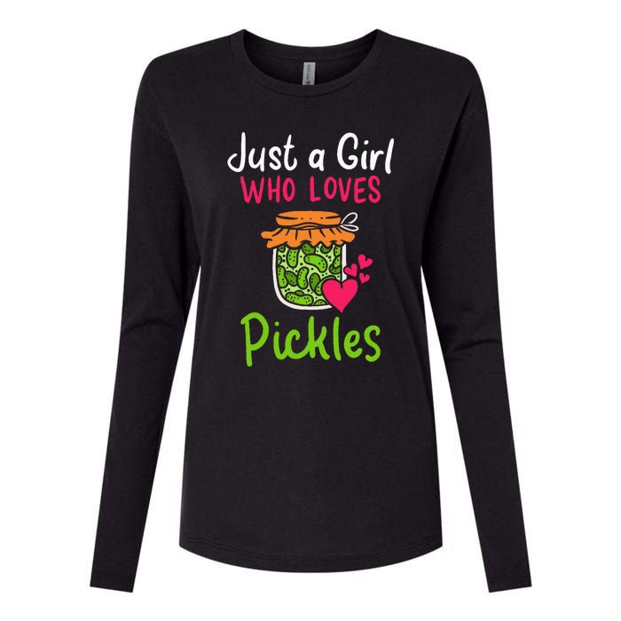 Pickles Just A Girl Who Loves Pickles Canning Womens Cotton Relaxed Long Sleeve T-Shirt