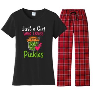 Pickles Just A Girl Who Loves Pickles Canning Women's Flannel Pajama Set