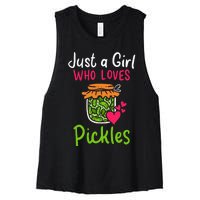 Pickles Just A Girl Who Loves Pickles Canning Women's Racerback Cropped Tank