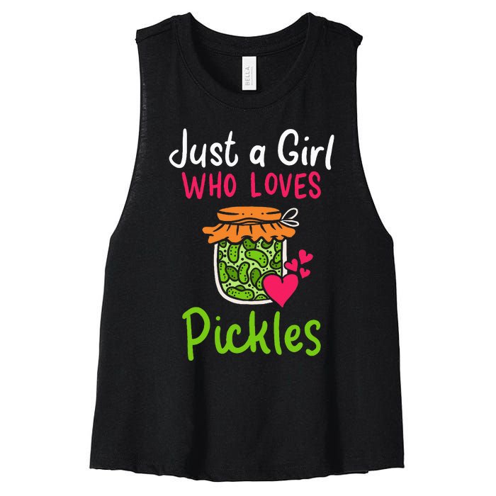 Pickles Just A Girl Who Loves Pickles Canning Women's Racerback Cropped Tank