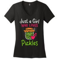 Pickles Just A Girl Who Loves Pickles Canning Women's V-Neck T-Shirt