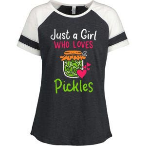 Pickles Just A Girl Who Loves Pickles Canning Enza Ladies Jersey Colorblock Tee