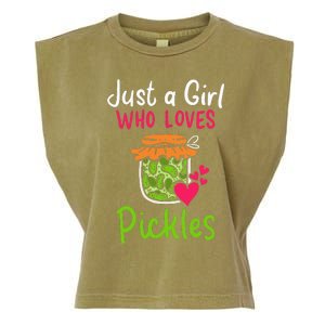 Pickles Just A Girl Who Loves Pickles Canning Garment-Dyed Women's Muscle Tee