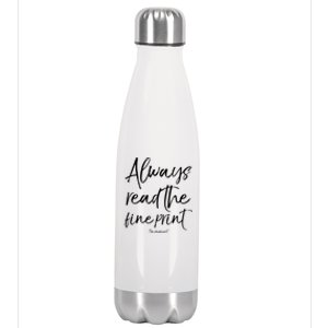 Pregnancy Joke Always Read The Fine Print Im Pregnant Cute Gift Stainless Steel Insulated Water Bottle