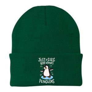 Penguin Just A Girl Who Loves Penguins Meaningful Gift Knit Cap Winter Beanie